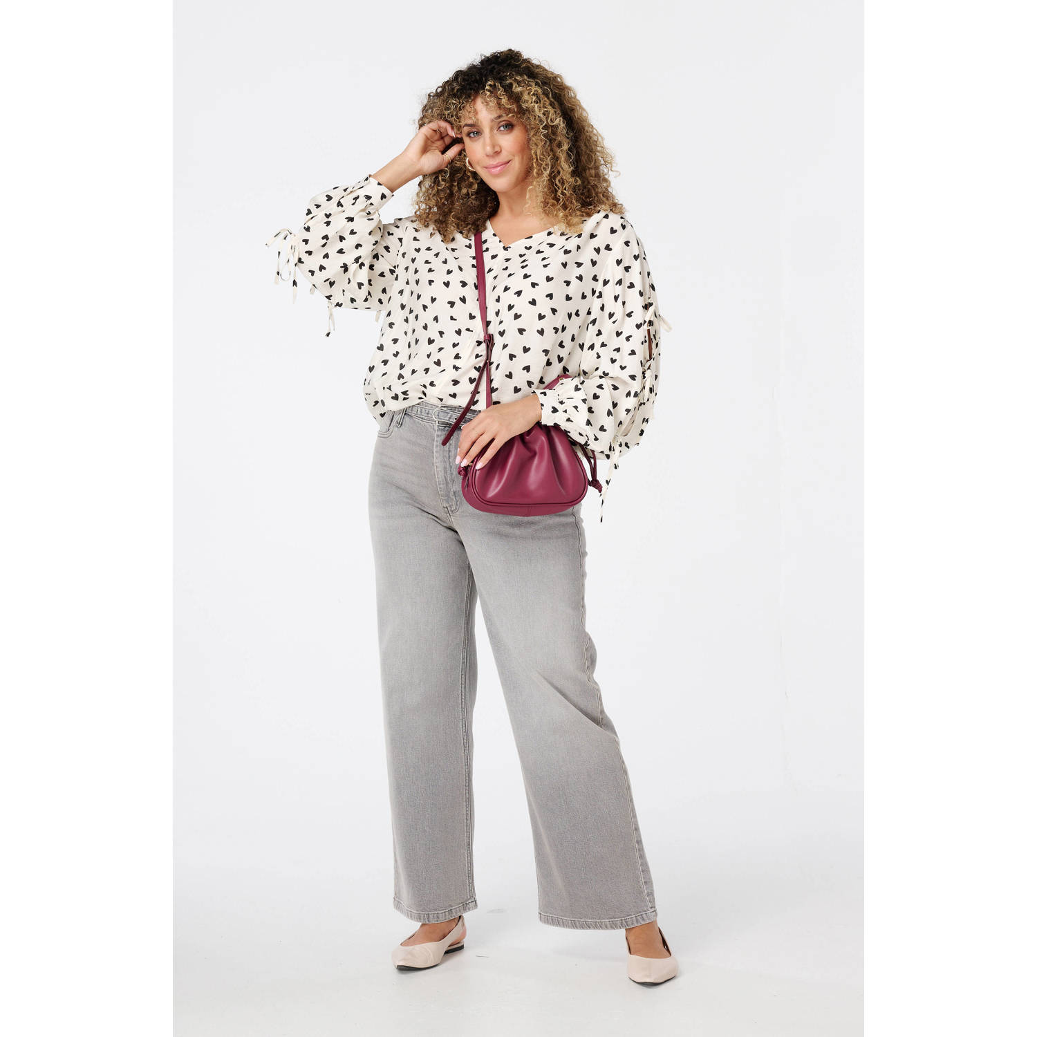 MS Mode wide leg jeans grey denim