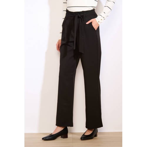 LOLALIZA wide leg regular waist broek zwart afbeelding