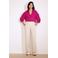 LOLALIZA wide leg high waist pantalon ecru