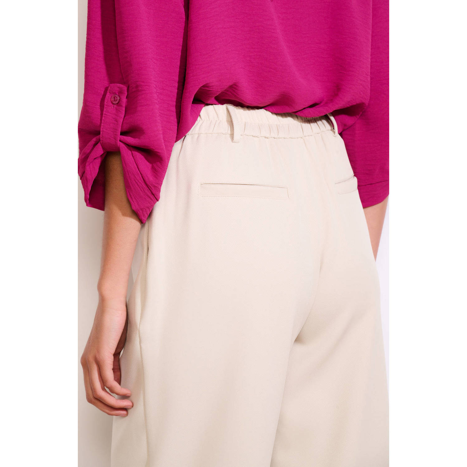 LOLALIZA wide leg high waist pantalon ecru