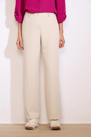 wide leg high waist pantalon ecru