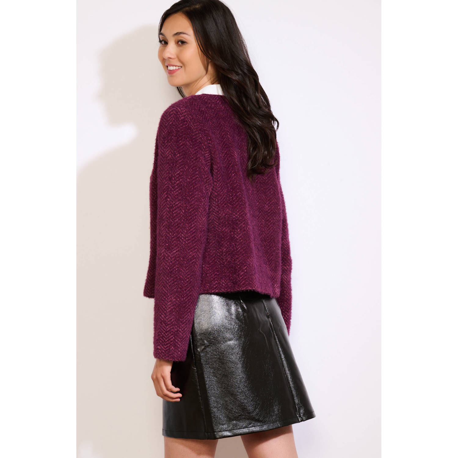 LOLALIZA cardigan aubergine