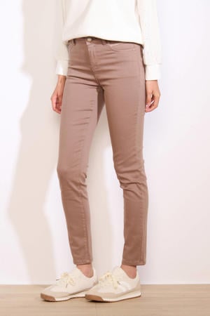 slim high waist broek taupe