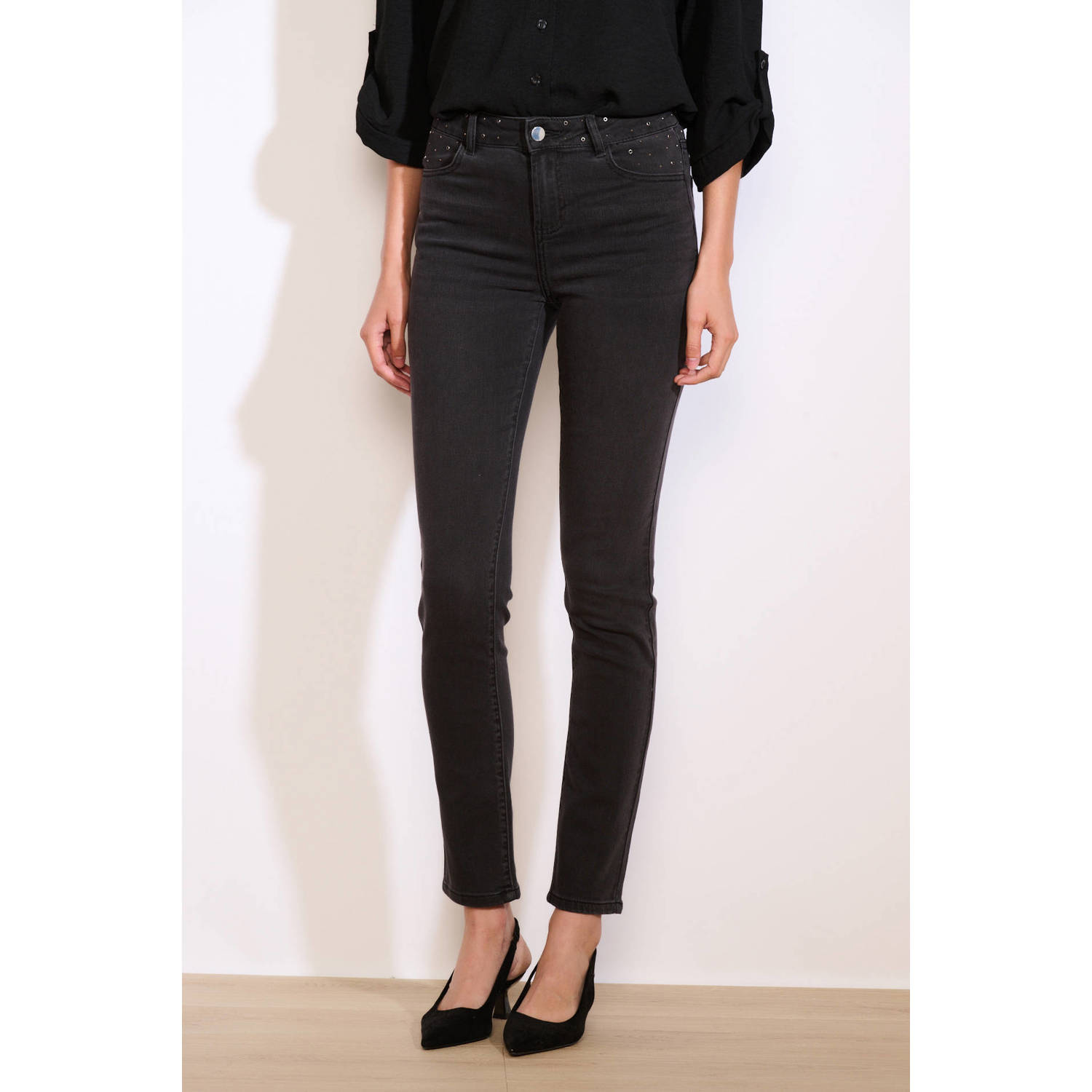 LOLALIZA slim fit jeans black denim
