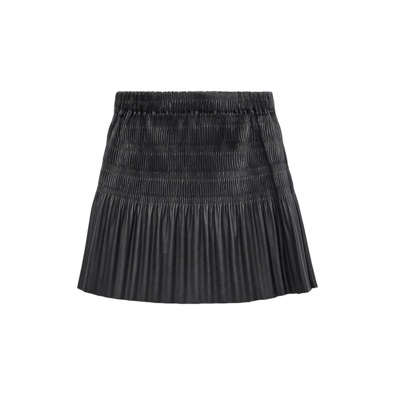 Mango Kids imitatieleren rok zwart