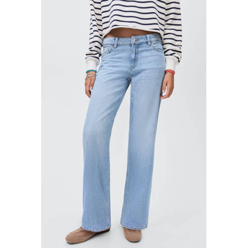 MANGO TEEN straight leg jeans light blue denim afbeelding