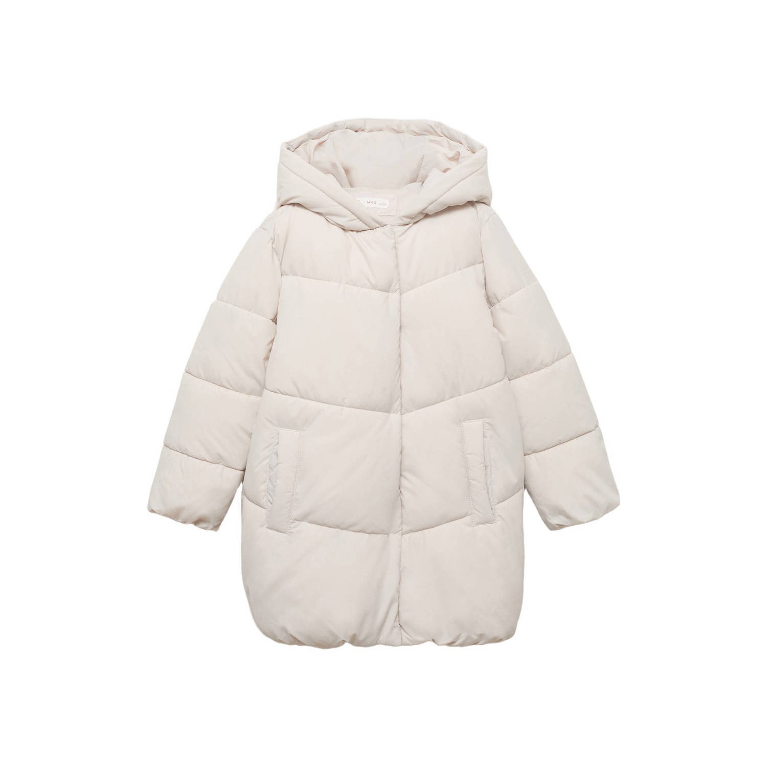 Mango Kids gewatteerde jas naturel wit