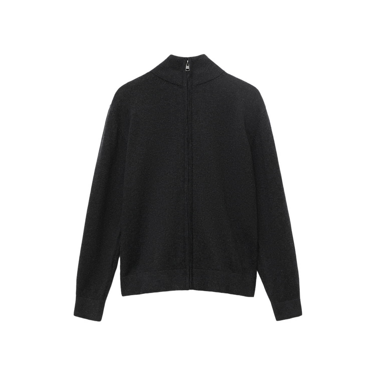 Mango Kids cardigan antraciet gebreid