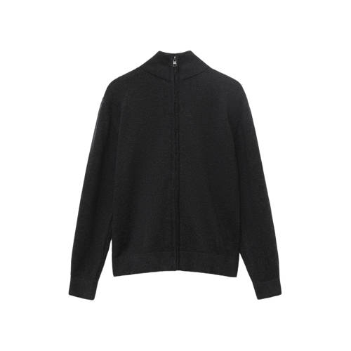 Mango Kids cardigan antraciet gebreid afbeelding