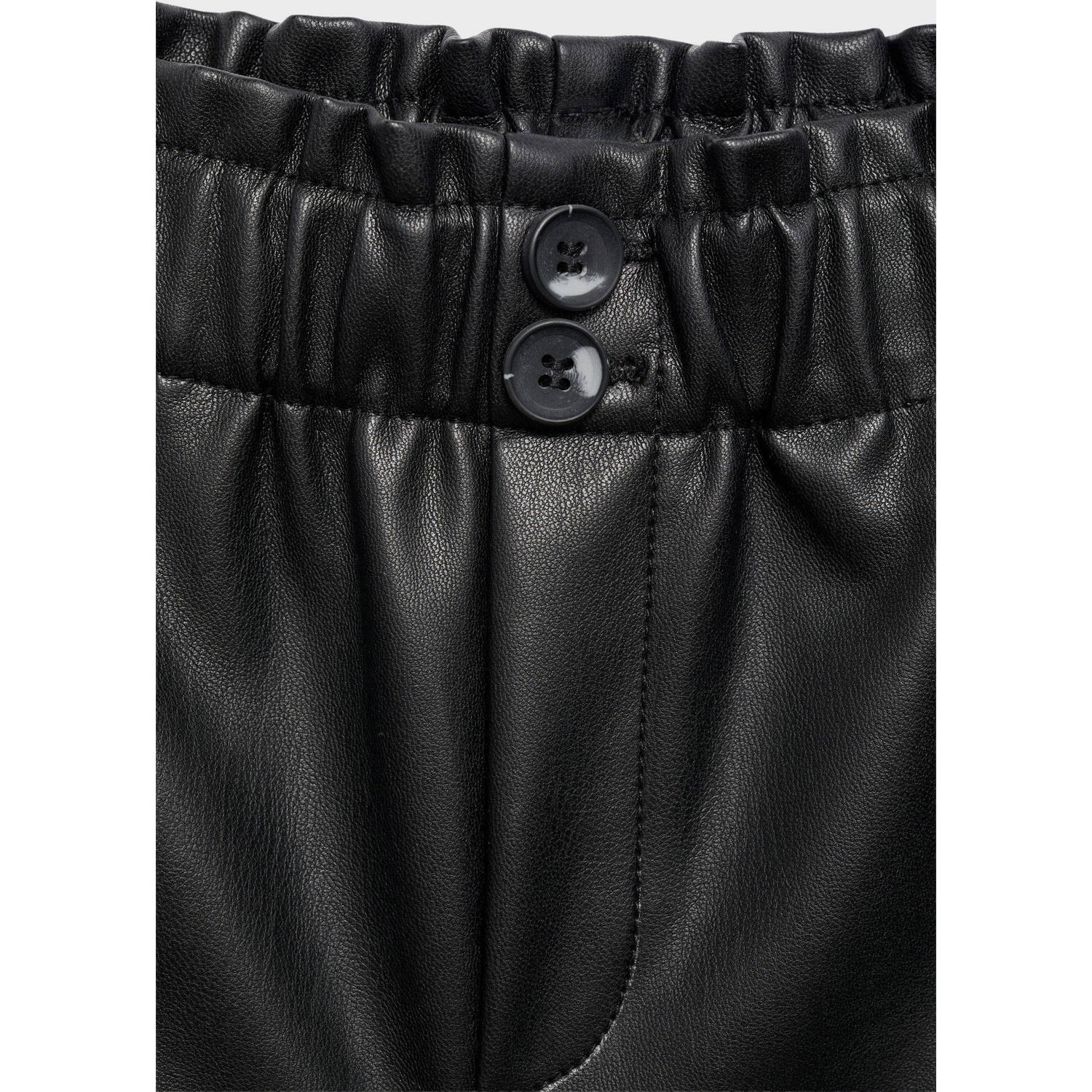Mango Kids imitatieleren casual short zwart
