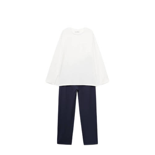MANGO TEEN pyjamaset donkerblauw/wit afbeelding