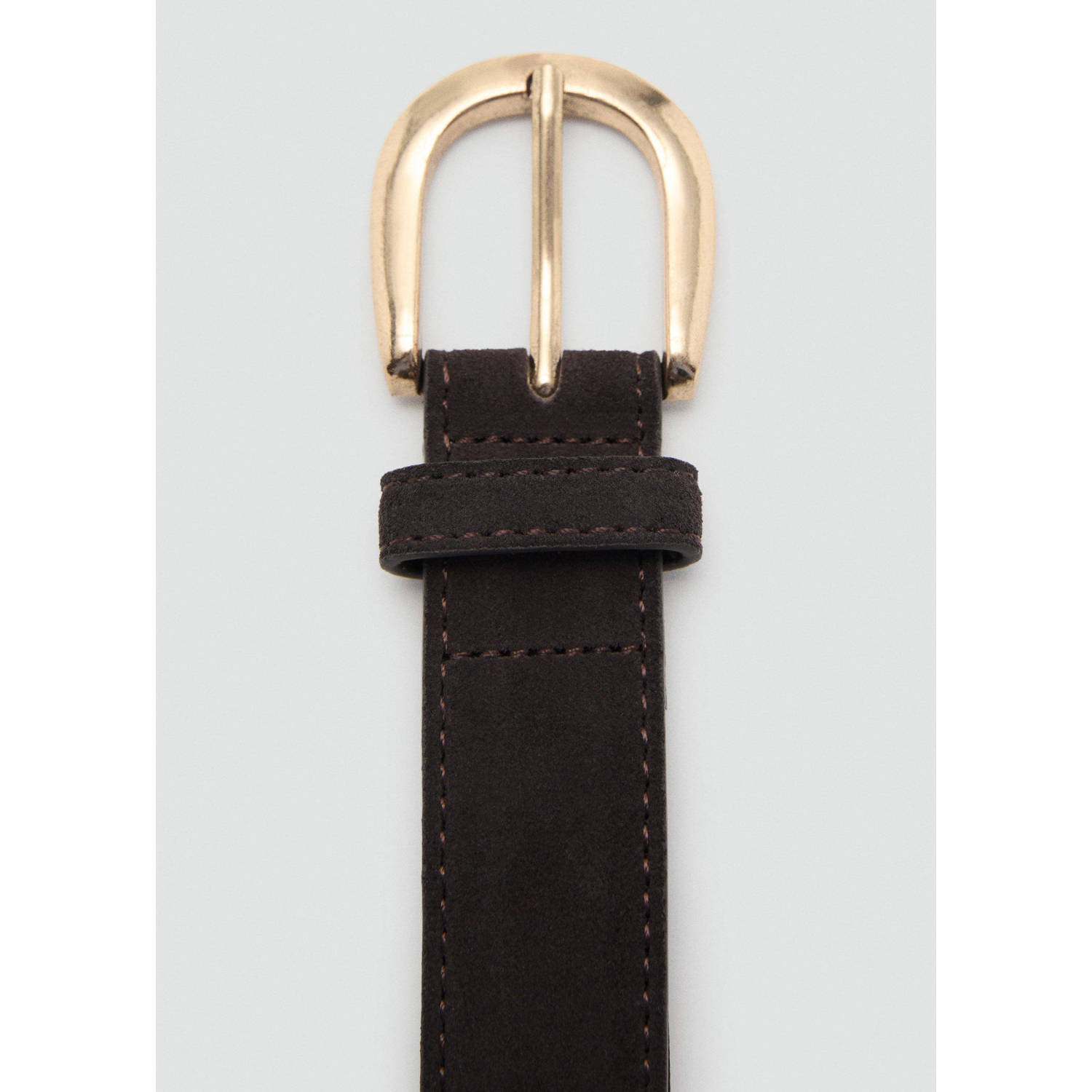 Mango suede riem donkerbruin