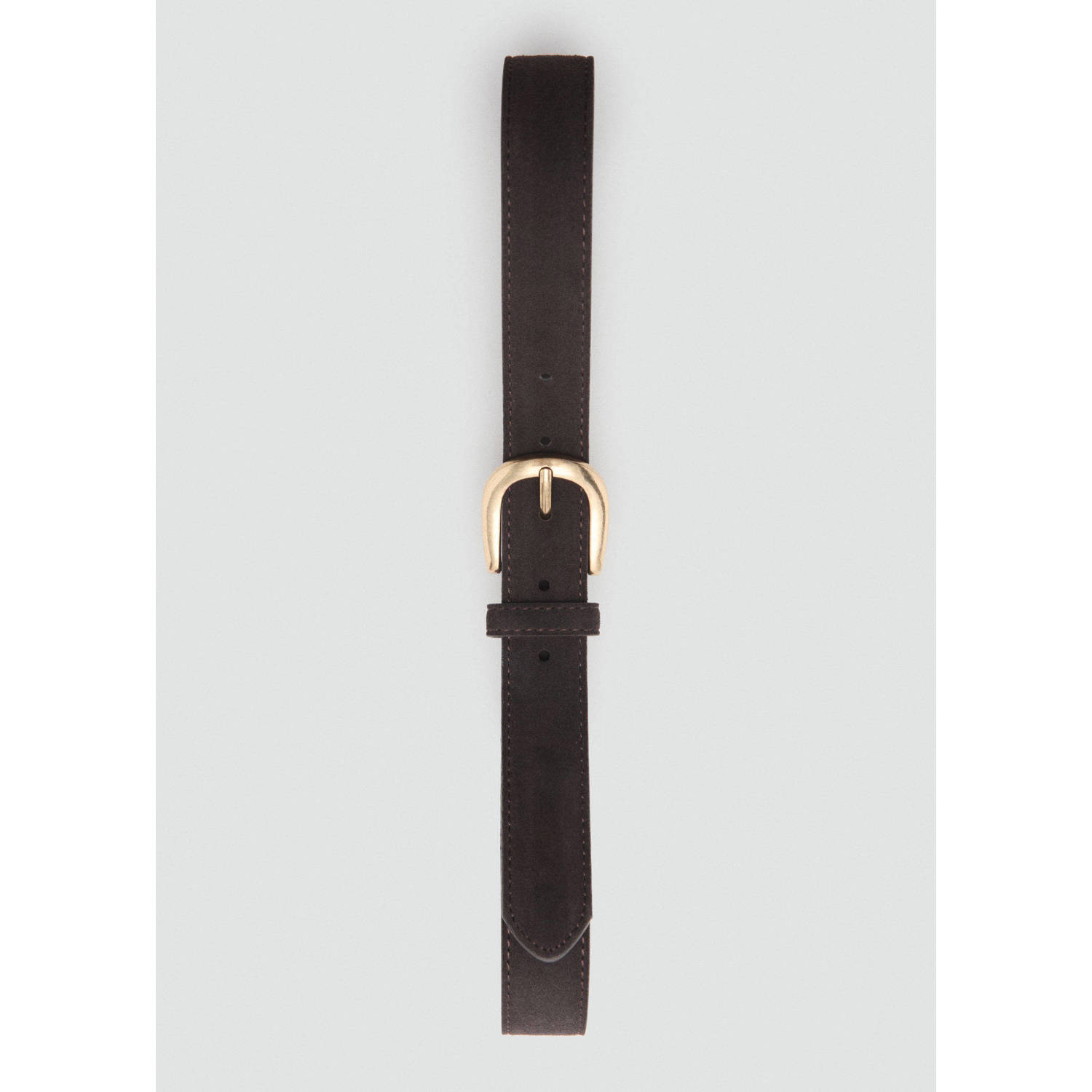 Mango suede riem donkerbruin