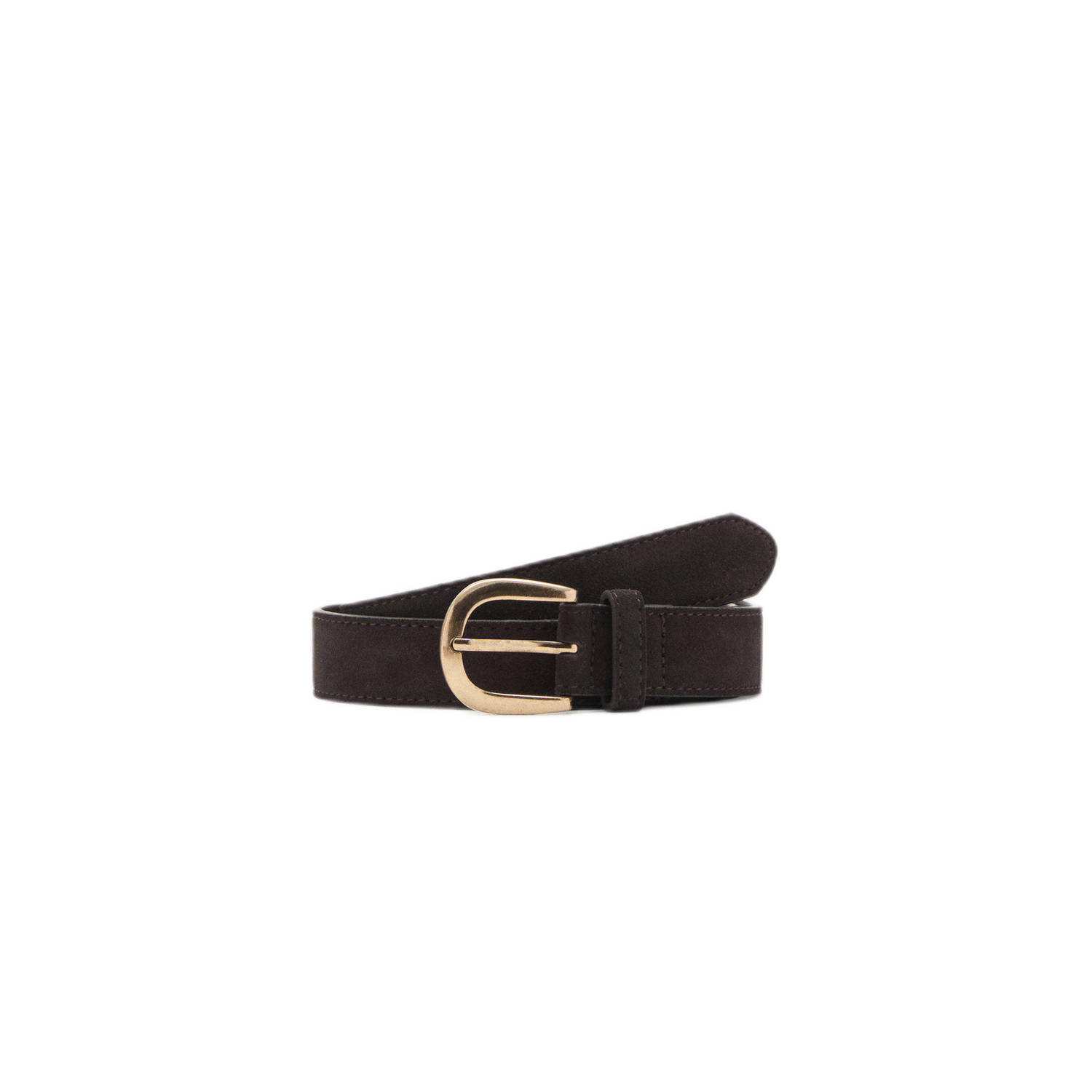 Mango suede riem donkerbruin