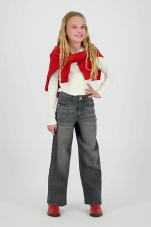 high waist wide leg jeans grey denim