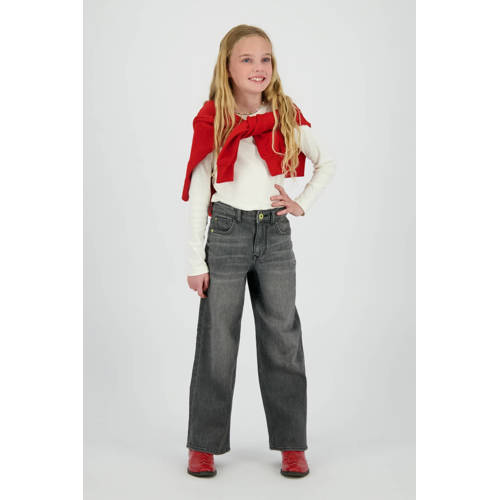 Vingino high waist wide leg jeans grey denim afbeelding
