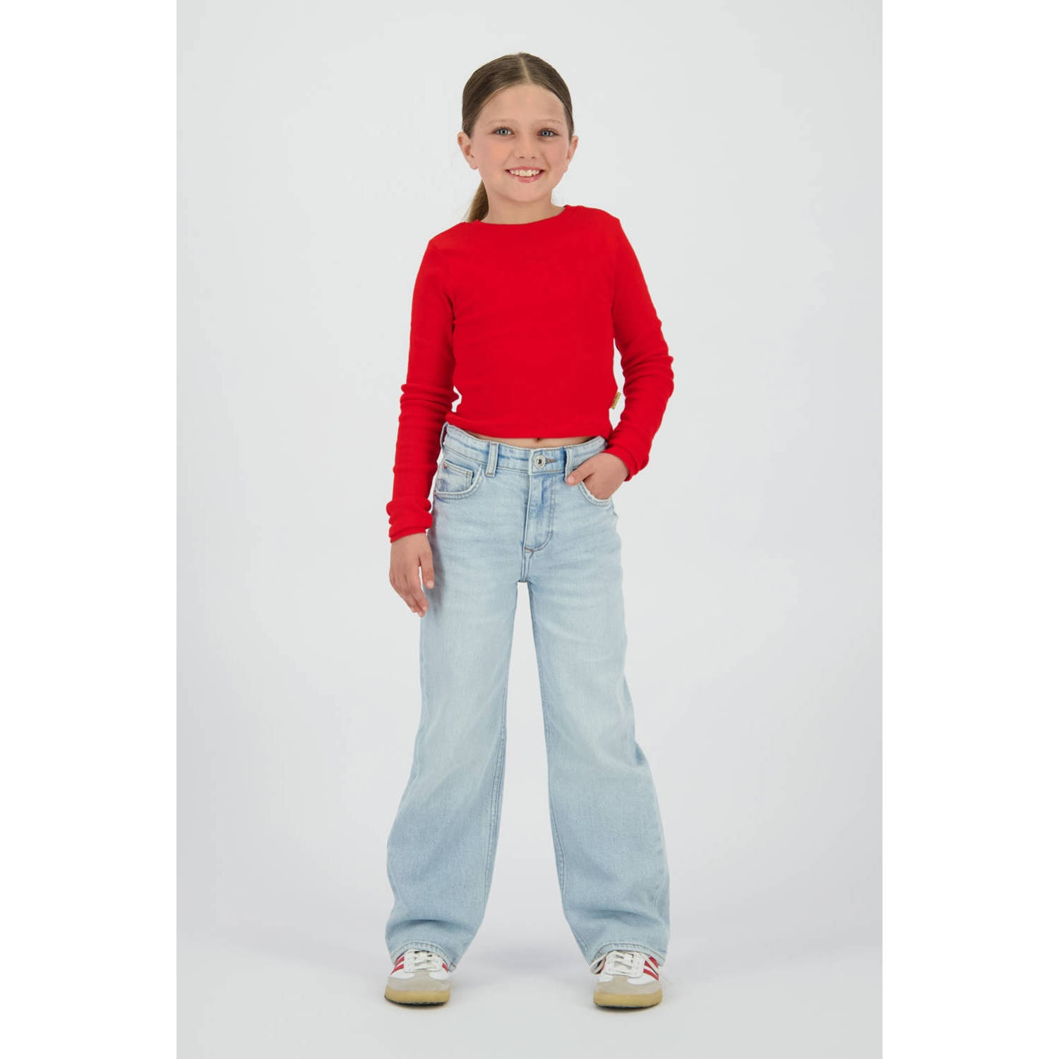 Vingino high waist wide leg jeans light blue denim