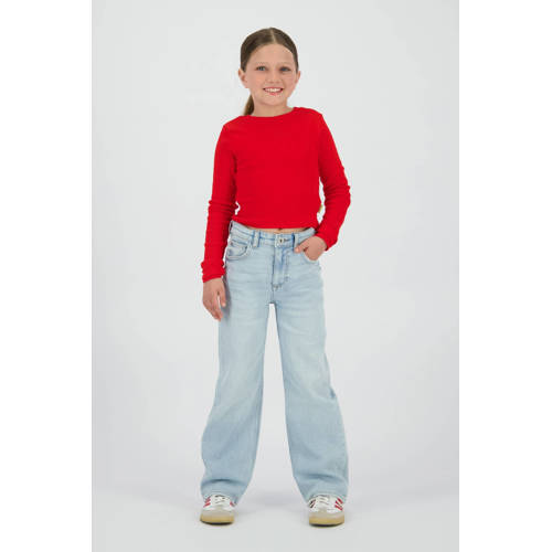 Vingino high waist wide leg jeans light blue denim afbeelding