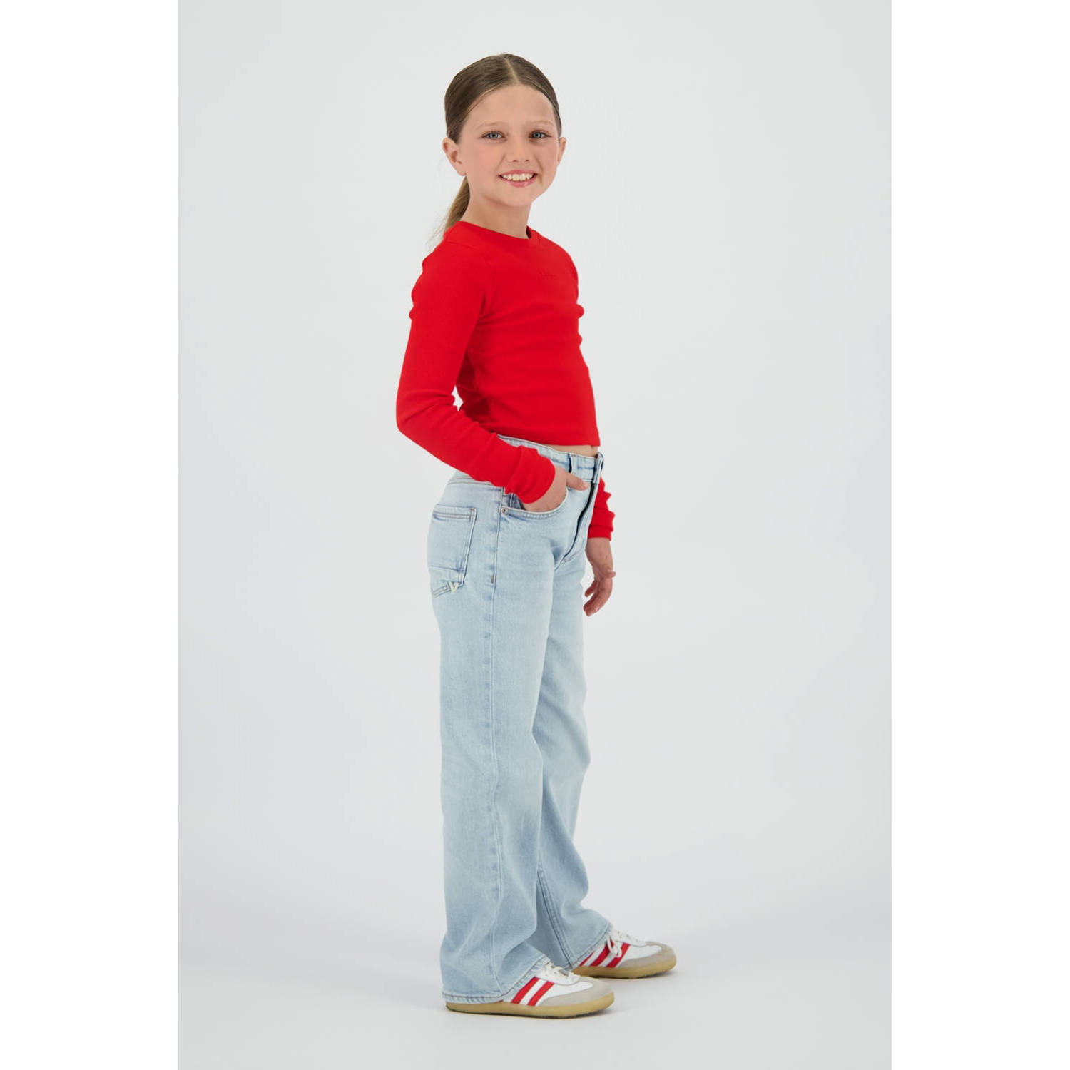 Vingino high waist wide leg jeans light blue denim