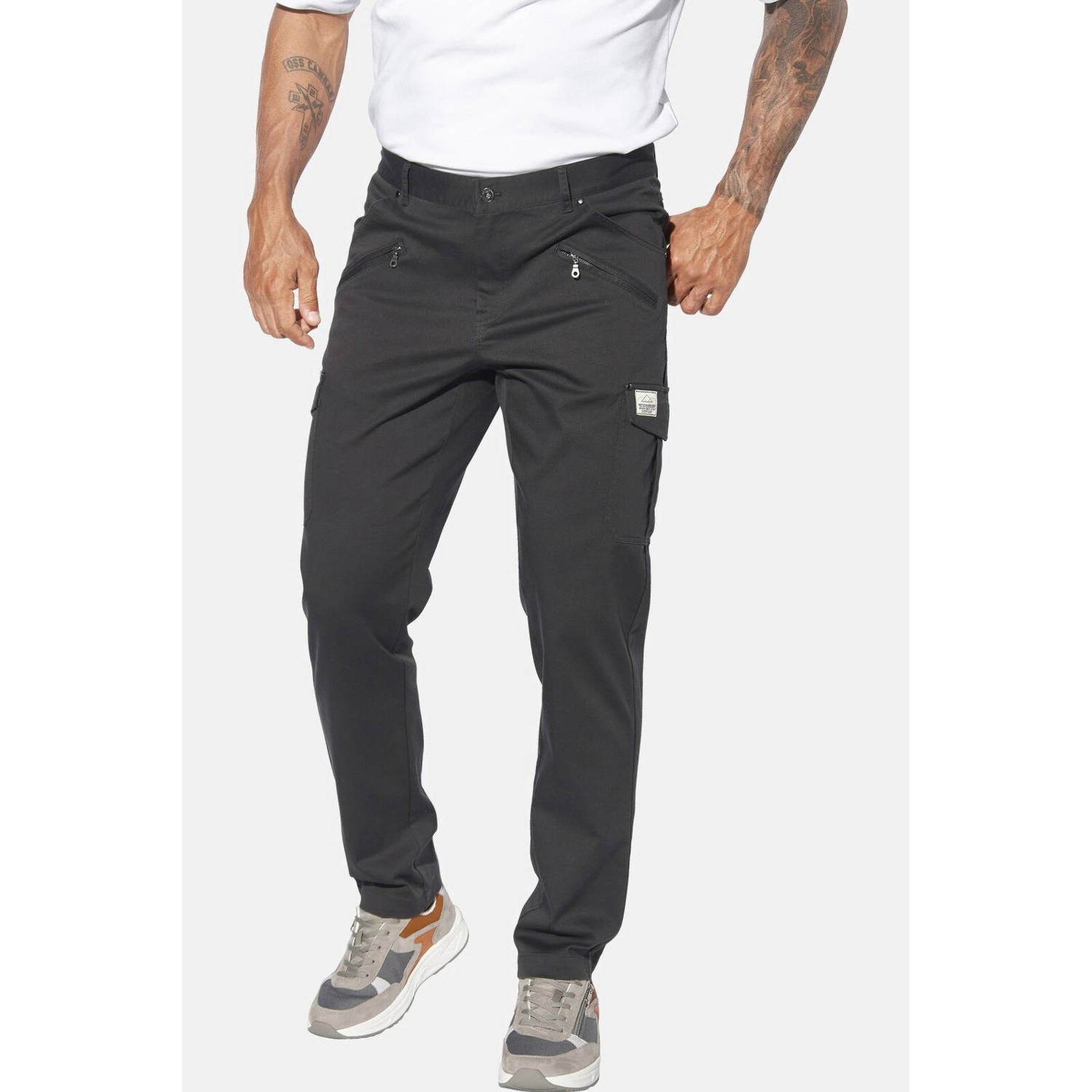 Jan Vanderstorm loose fit broek HARSEN Plus Size grijs