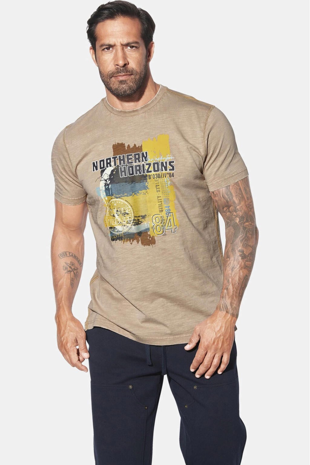 Jan Vanderstorm loose T-shirt NORHEIM Plus Size beige