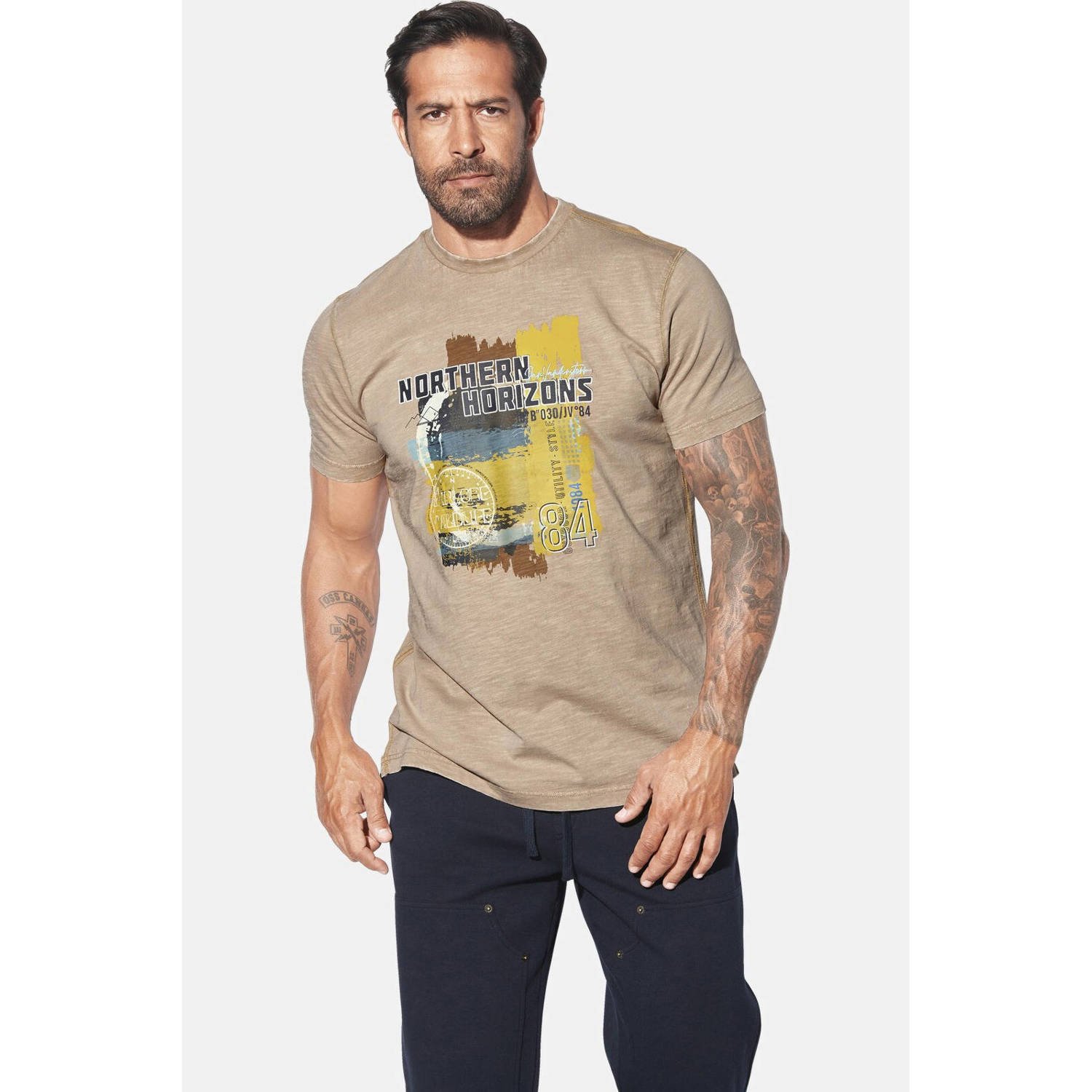 Jan Vanderstorm loose T-shirt NORHEIM Plus Size beige