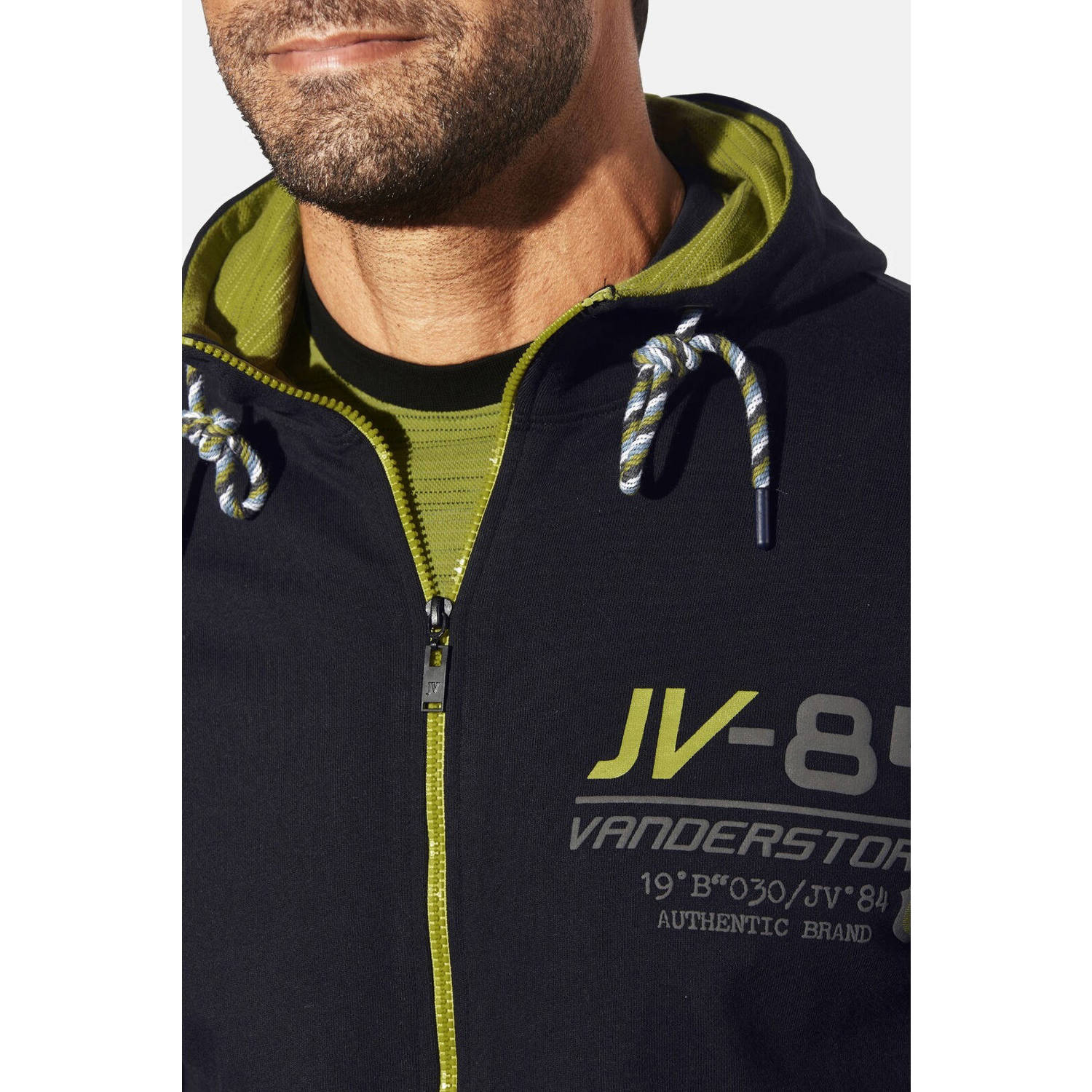 Jan Vanderstorm sweatvest SIGSTAD Plus Size zwart