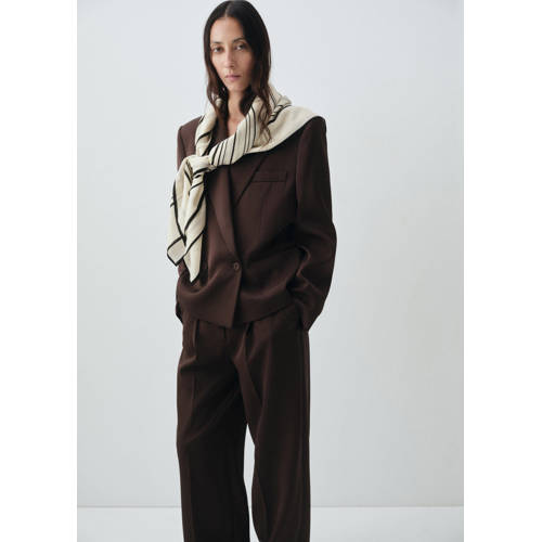 Mango sjaal met all over print ecru afbeelding