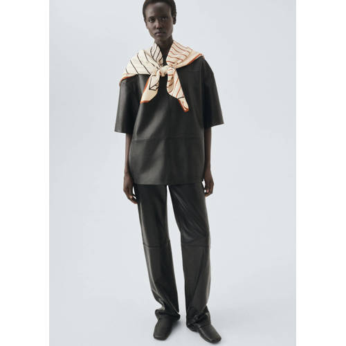 Mango sjaal met all over print beige afbeelding