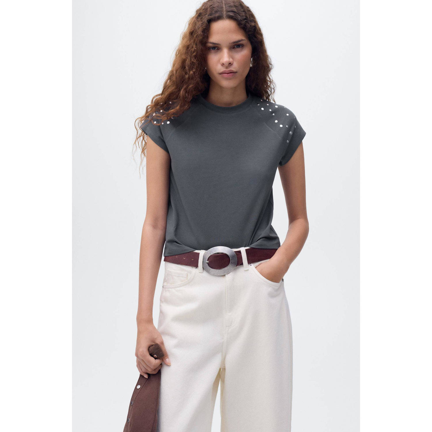 Mango top antraciet