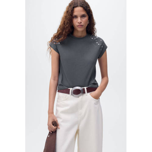 Mango top antraciet afbeelding
