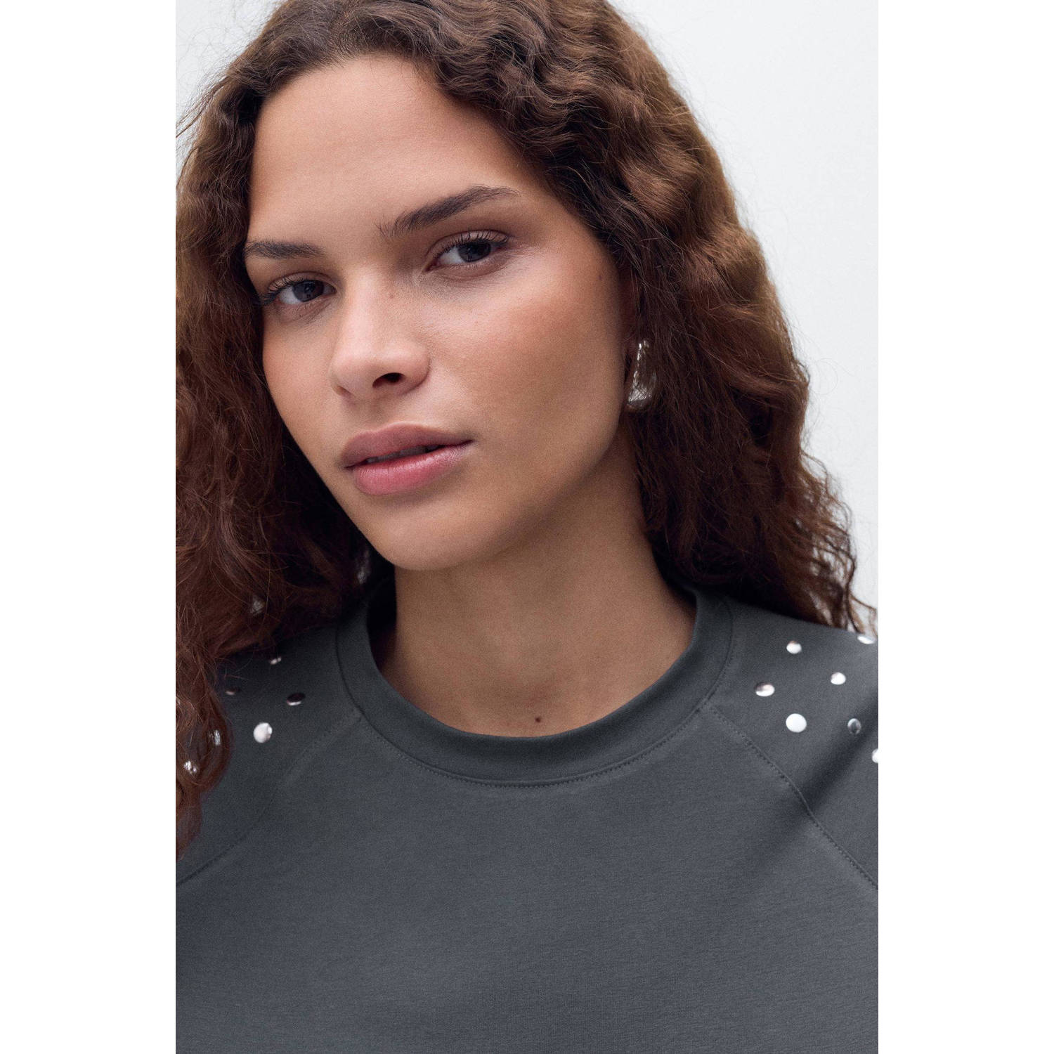 Mango top antraciet