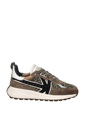 Detroit Glam suède sneakers kaki/panter