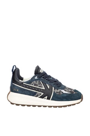 Detroit Glam suède sneakers zwart/panter