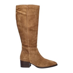 suède hoge laarzen camel