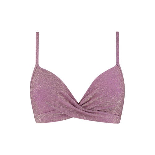 Beachlife voorgevormde beugel bikinitop met lurex oudroze afbeelding