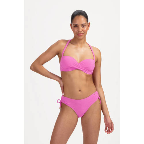 Beachlife voorgevormde strapless bandeau bikinitop met lurex roze afbeelding
