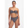 Beachlife voorgevormde strapless bandeau bikinitop met textuur blauw/bruin