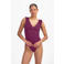 Beachlife badpak met textuur en ruches donkerpaars