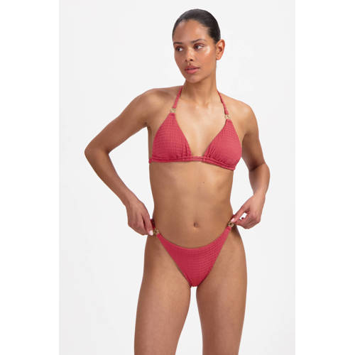 Beachlife bikinibroekje met textuur koraalrood afbeelding