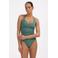 Beachlife halter badpak met lurex en textuur groen