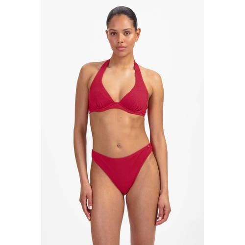 Beachlife brazilian bikinibroekje met textuur rood afbeelding