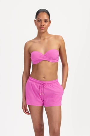 strandshort met lurex roze