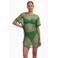 Beachlife mesh strandjurk met lurex groen