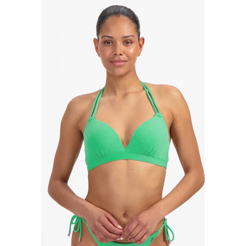 Beachlife voorgevormde halter bikinitop groen afbeelding