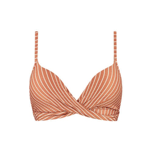 Beachlife voorgevormde beugel bikinitop met textuur lichtbruin/ecru afbeelding