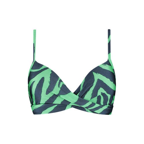 Beachlife voorgevormde beugel bikinitop groen/donkerblauw afbeelding
