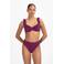Beachlife high waist bikinibroekje met textuur donkerpaars