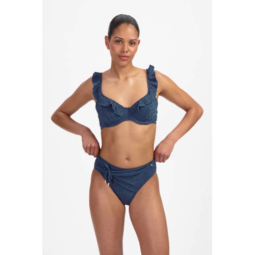 Beachlife bikinibroekje broderie anglaise donkerblauw afbeelding