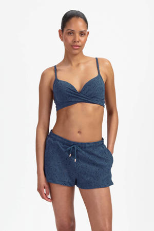 strandshort broderie anglaise donkerblauw